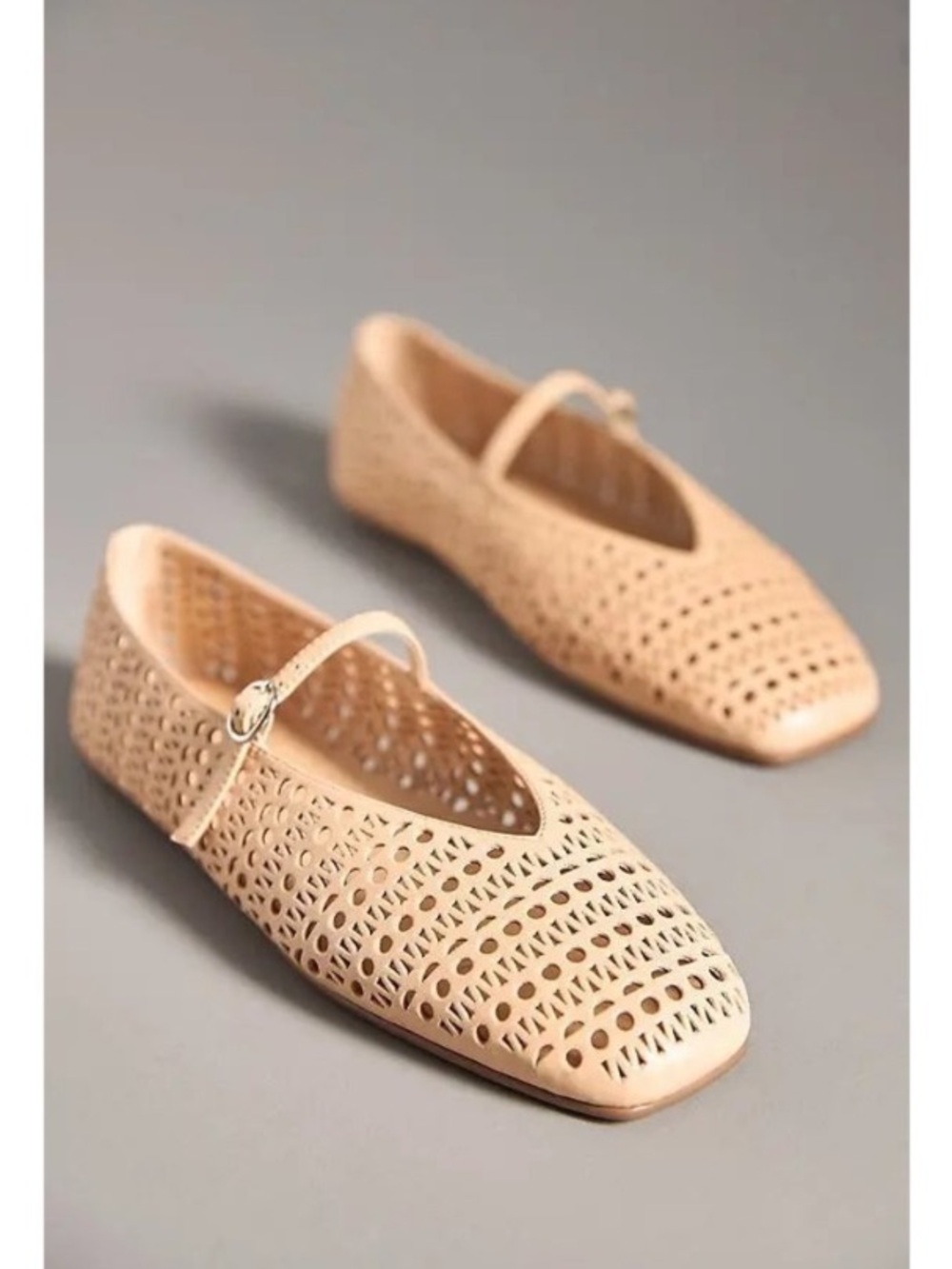 New Jeffrey Campbell Khloe Perforated Square Toe Flat Size 9.5